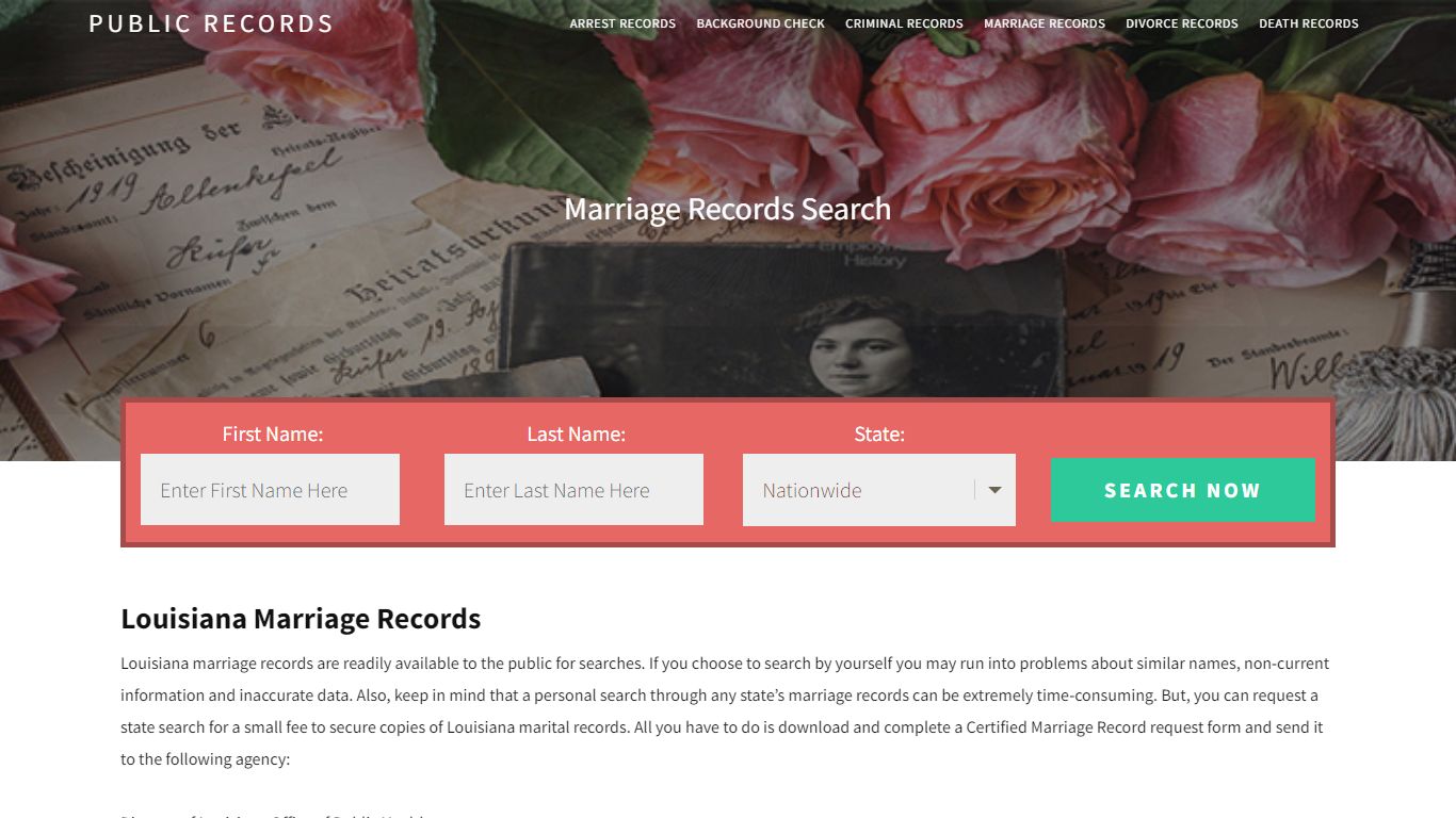 Louisiana Marriage Records | Enter Name and Search. 14Days Free